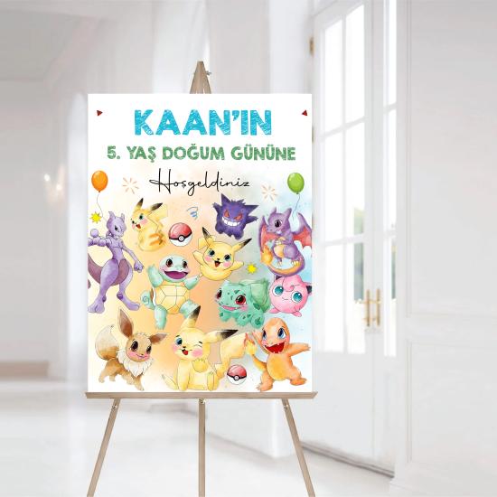 Pokemon Temalı Karşılama Panosu Vinil Branda