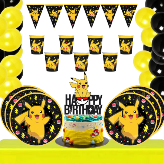 Pokemon Pikachu Konseptli 8 Kişilik Parti seti