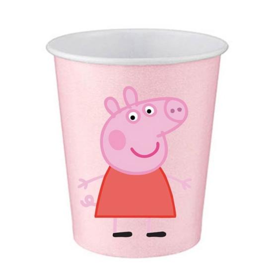 Peppa Pig Temalı Sticker Pembe Bardak - 5 Adet