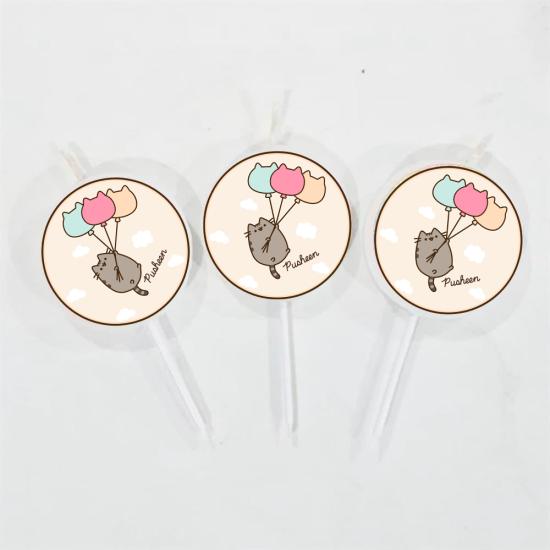 Pusheen Temalı Pasta Mumu