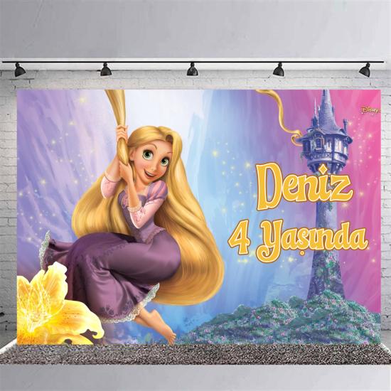 Rapunzel Konsepti Kişiye Özel Doğum Günü Afişi