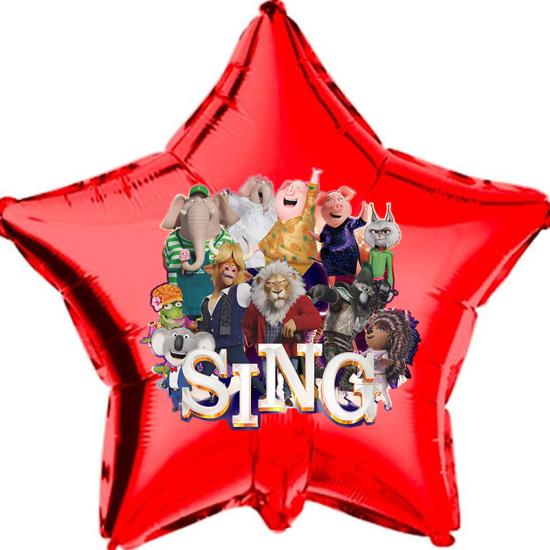 Sing 2 Konseptli Kırmızı Renk Folyo Balon