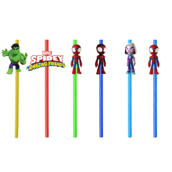 Spidey ve Arkadaşları Temalı Plastik Pipet