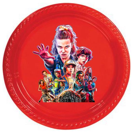 Stranger Things Konsepti Kırmızı Tabak 5’li