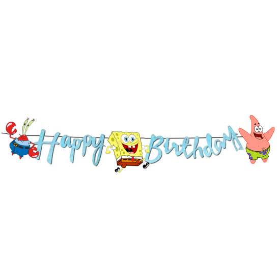 Sünger Bob Temalı Happy Birthday