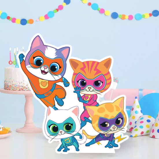 Super Kitties Temalı Ayaklı Dekor Masa Panosu