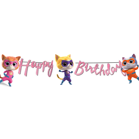 Super Kitties Temalı Happy Birthday