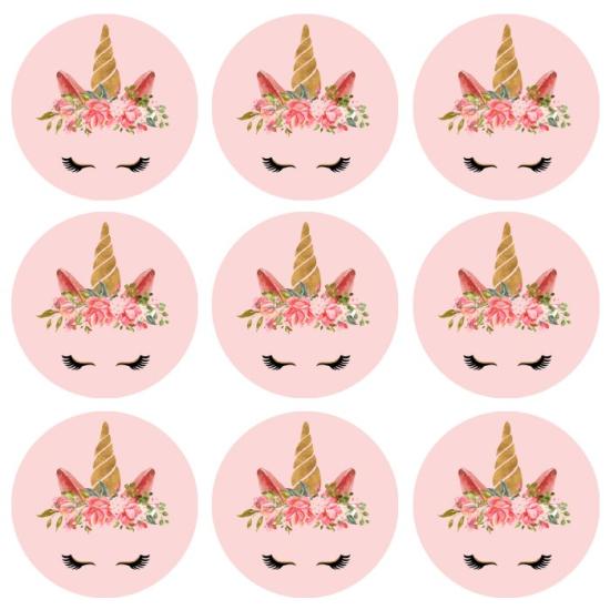 Unicorn Konseptli Sticker 10 Adet - 5 cm