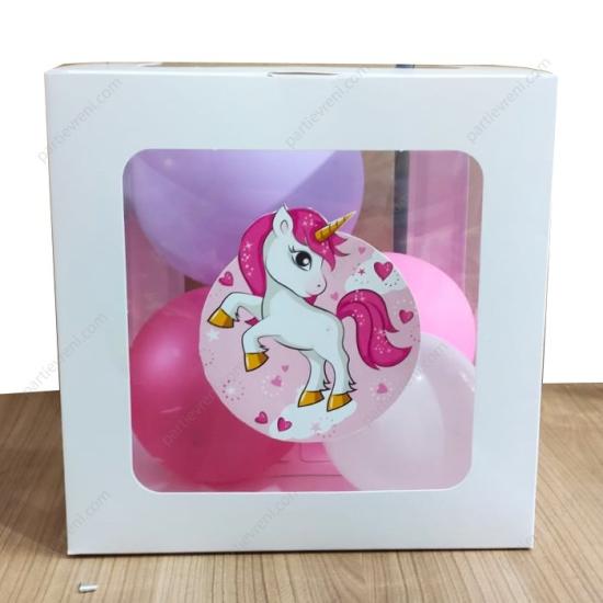 Unicorn Konseptli Şeffaf Kutu Seti 25 cm