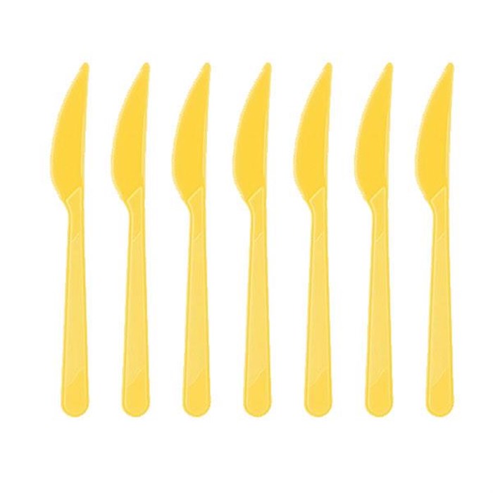 Plastik Bıçak Sarı - 10 Adet