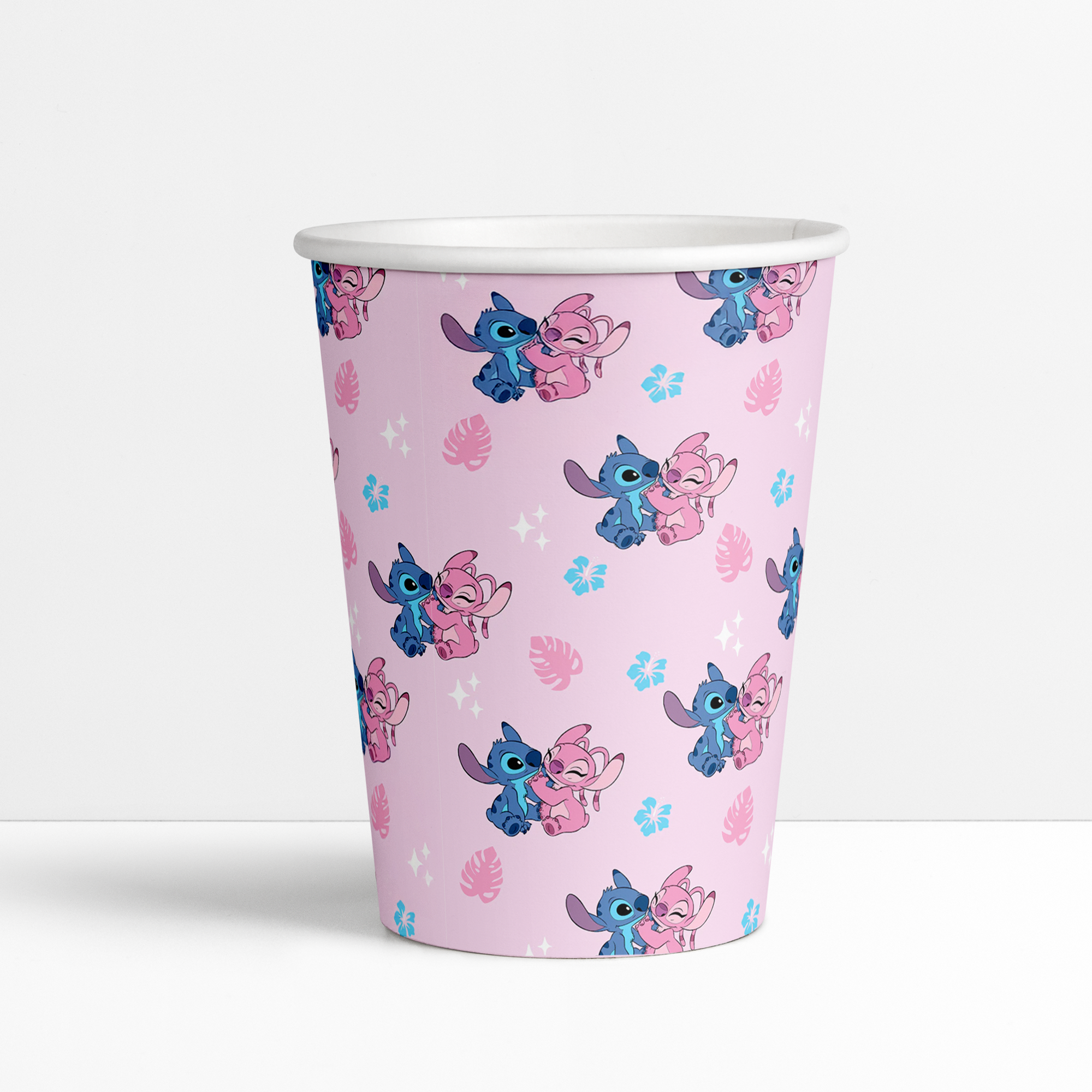 Stitch Pembe Konsepti Karton Bardak 8 Adet