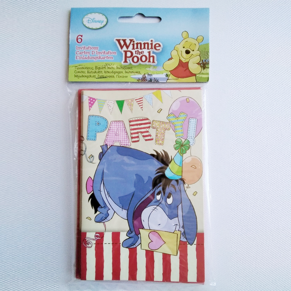 Winnie The Pooh Konsepti Davetiye 6 Adet